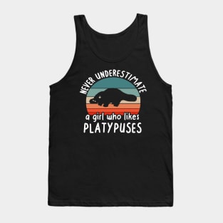 Underestimate girl platypus love saying Tank Top